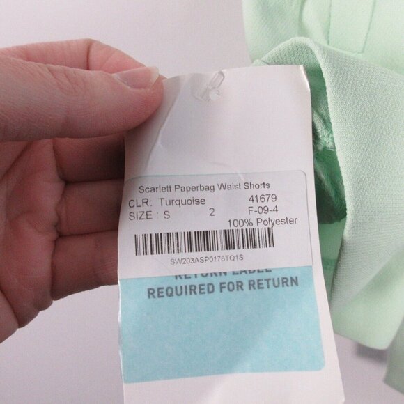 Storets Women's Blazer Scarlet Paperbag Waist Short Set Casual Turquoise S 754 - Picture 7 of 16